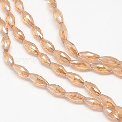 Electroplate Crystal Glass Rice Beads Strands&nbsp;X-EGLA-F042-A02