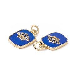 Brass Micro Pave Cubic Zirconia Enamel Pendants&nbsp;KK-E068-VB149-1
