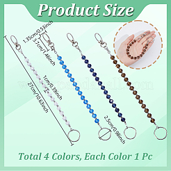 4Pcs Alloy & Acrylic & Glass Keychain&nbsp;KEYC-NB00023