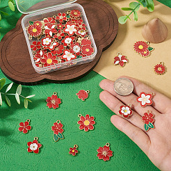 64Pcs 16 Styles Alloy Enamel Pendants&nbsp;ENAM-TA0004-11