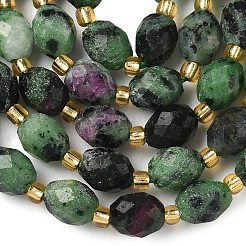 Natural Ruby in Zoisite Beads Strands&nbsp;G-F809-A49-01