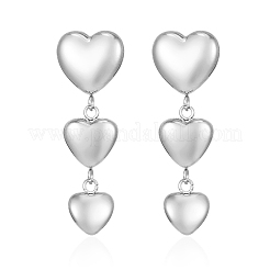 Simple Heart Stainless Steel Dangle Stud Earrings&nbsp;AR2302-1