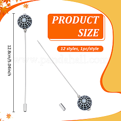 12Pcs Halloween Theme Brass Brooch&nbsp;JEWB-BC00010