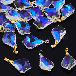 20Pcs 2 Colors AB Color Plated Electroplate Glass Pendants&nbsp;PALLOY-TA00331