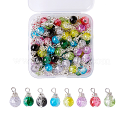 Baking Paint Crackle Glass Pendant&nbsp;CCG-KS0001-01