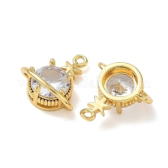 Brass Micro Pave Clear Cubic Zirconia Pendants&nbsp;FIND-H068-02G