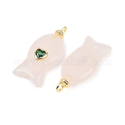 Natural Rose Quartz Pendants&nbsp;G-Z134-06G-04
