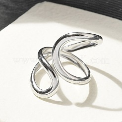 304 Stainless Steel Open Cuff Ring for Women&nbsp;RJEW-M025-02P