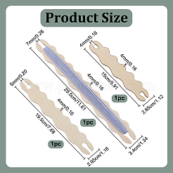 3Pcs 3 Styles Wood Knitting Ruler&nbsp;TOOL-WH0136-164