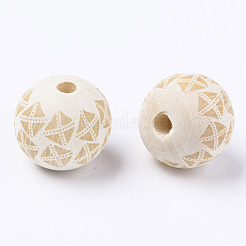 Unfinished Natural Wood European Beads&nbsp;LS-WOOD-S057-021B