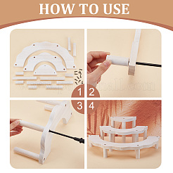 3-Tier Semi-Circle Wood Cupcake Display Risers&nbsp;ODIS-WH0030-89