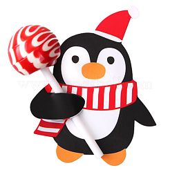 Christmas Theme Penguin Shape Paper Candy Lollipops Cards&nbsp;CDIS-I003-02