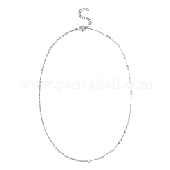 Brass Bar Link Chain & 304 Stainless Steel Cable Chain Necklaces for Women&nbsp;NJEW-JN05547-02