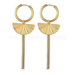 304 Stainless Steel & 201 Stainless Steel Snake Chain Tassel Dangle Earrings&nbsp;EJEW-JE07388