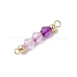 15Pcs 5 Colors Acrylic Bicone Beaded Connector Charms&nbsp;PALLOY-JF03476