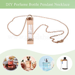 1Pc Glass Hourglass Rectangle Pet Memorial Keepsake Urn Ashes Pendant Necklaces&nbsp;NJEW-CA0001-27RG