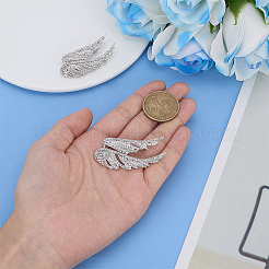 2Pcs Angel Wings Zinc Alloy Rhinestone Brooches for Backpack Clothes Wedding Party&nbsp;JEWB-WR0001-12P