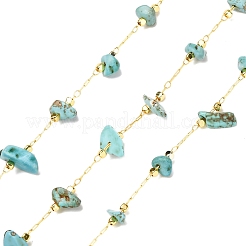 3.28 Feet Handmade Synthetic Turquoise Beaded Chains&nbsp;X-CHC-I026-D-01G