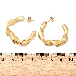 304 Stainless Steel Twist C-Shaped Stud Earrings&nbsp;EJEW-A139-01G