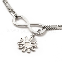 Non-Tarnish 304 Stainless Steel Charm Anklet&nbsp;AJEW-C021-12P