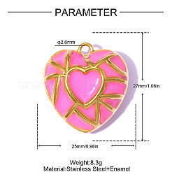 Valentine's Day 304 Stainless Steel Pendants&nbsp;STAS-OY015-11G