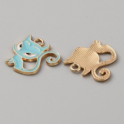 Alloy with Enamal Pendants&nbsp;PALLOY-WH0107-16KCG-02