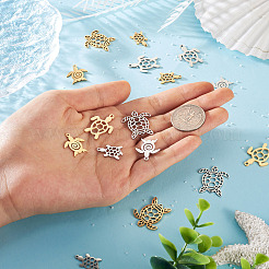 16Pcs 8 Style 201 Stainless Steel Filigree Joiners Links & Pendants&nbsp;STAS-PJ0001-37
