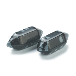 Faceted No Hole Natural Snowflake Obsidian Healing Stones&nbsp;G-K034-20mm-09