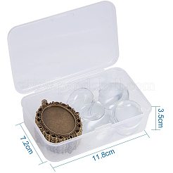 Oval Clear Glass Cabochon Cover&nbsp;DIY-PH0018-96AB