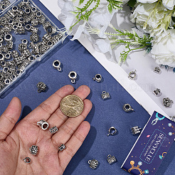 144Pcs 9 Styles Tibetan Style Zinc Alloy Tube Bails&nbsp;FIND-SC0021-40