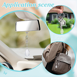 2Pcs Glass Teardrop & Lotus Alloy & Natural Chrysoprase Pendant Decorations&nbsp;HJEW-WH00101