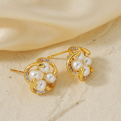 Brass Flower Stud Earrings&nbsp;UB4732-2