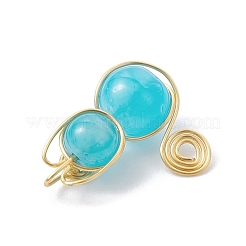 Imitation Jade Glass Beads Pendants&nbsp;PALLOY-JF02480-03