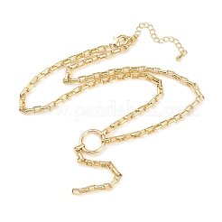 Brass Box Chain Y Lariat Necklaces&nbsp;NJEW-H087-05G