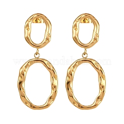304 Stainless Steel Oval Dangle Stud Earrings&nbsp;EJEW-I320-20G