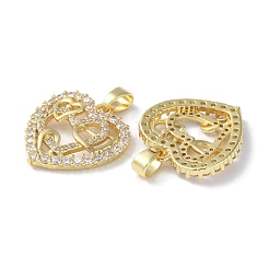 Rack Plating Brass Micro Pave Cubic Zirconia Pendants&nbsp;KK-K340-04G