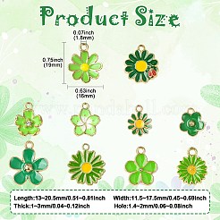 60Pcs 10 Styles Golden Tone Alloy Enamel Pendants&nbsp;FIND-CJ0003-48