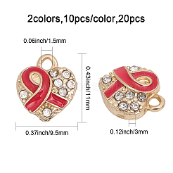 20Pcs 2 Colors Alloy Rhinestone Pendants&nbsp;FIND-CA0007-26