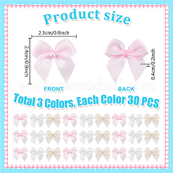 90Pcs 3 Colors Polyester Bowknot Ornament Accessories&nbsp;DIY-PH0029-96
