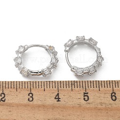 Brass Glass Hoop Earrings&nbsp;EJEW-Q014-23P