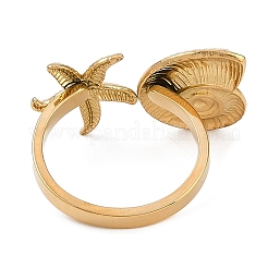 304 Stainless Steel Open Cuff Rings for Women&nbsp;RJEW-A049-06G