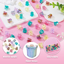 50Pcs UV Plating Transparent Acrylic Beads&nbsp;PACR-TA0001-26