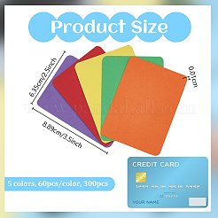 300Pcs 5 Colors DIY Paper Blank Card&nbsp;DIY-OC0015-94A
