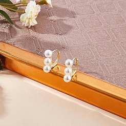 Triple Shell Pearl Beaded Hoop Earrings&nbsp;JE1001A