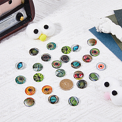12 Sets 12 Style Luminous Self Adhesive Glass Eyes Cabochons&nbsp;GLAA-CA0001-58