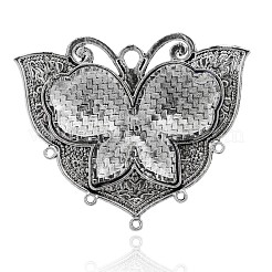 Butterfly Antique Silver Plated Alloy Enamel Chandelier Components Links&nbsp;ENAM-J583-01AS
