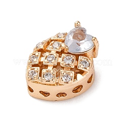 Rack Plating Brass Micro Pave Cubic Zirconia Beads&nbsp;KK-Z082-08G