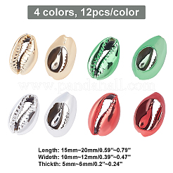 48Pcs 4 Colors Electroplated Cowrie Shell Beads&nbsp;BSHE-CA0001-02