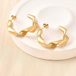 304 Stainless Steel Twist C-Shaped Stud Earrings&nbsp;EJEW-A139-01G