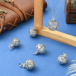 10Pcs 5 Styles Rack Plating Brass Cage Pendants&nbsp;KK-YW0003-38